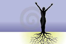Person with tree roots